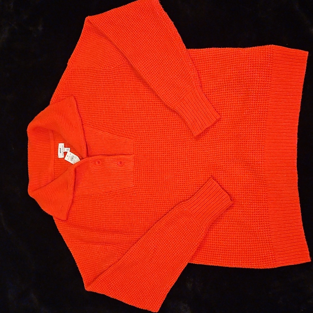 NWT Arie Oversized Waffle Knit Red Sweater - Sz XS